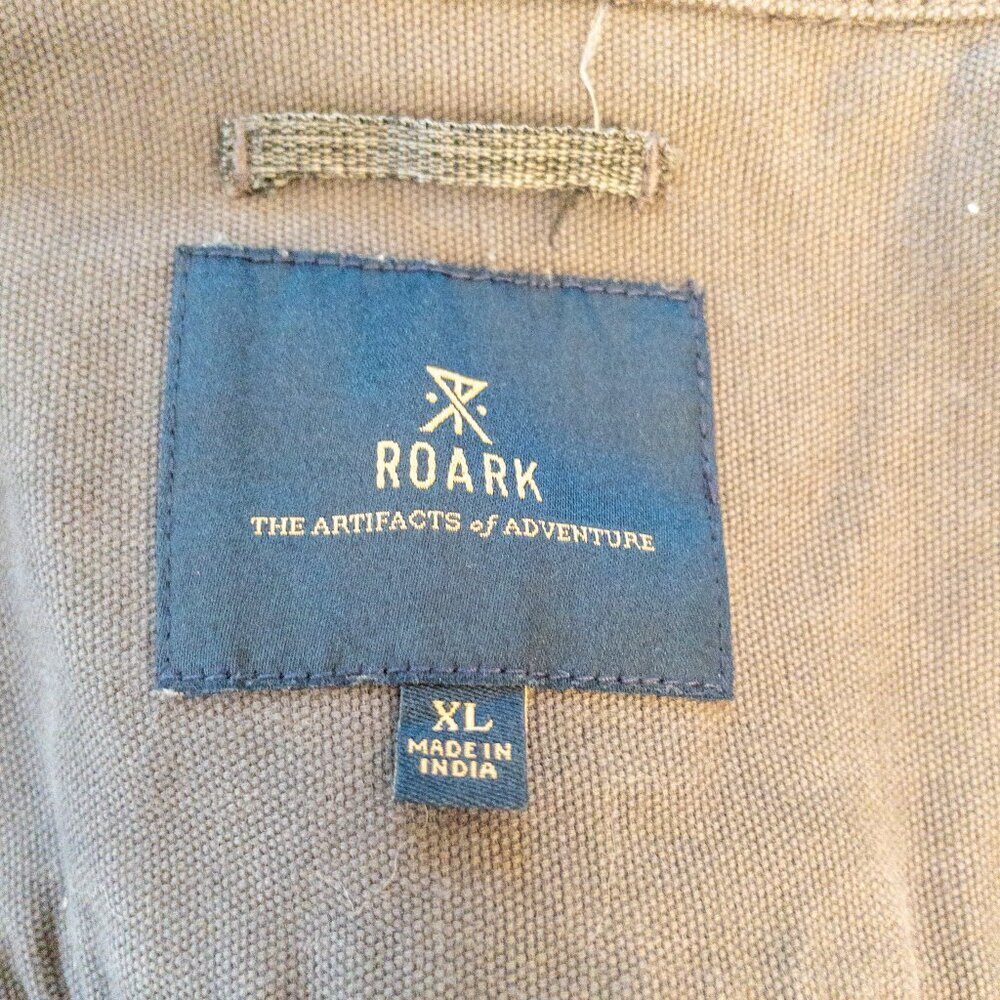Roark Organic Cotton Jacket XL Gray Zip Front Utility Casual Workwear Coat - Picture 4 of 5
